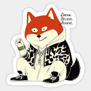 Urban Chic Shiba: Style Unleashed IV Sticker